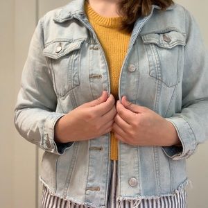 Classic distressed jean jacket